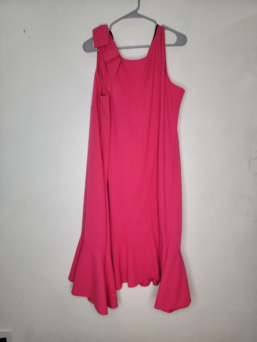 Roz & Ali Sleeveless Pink Ruffle-Hem Dress - Picture 2 of 3